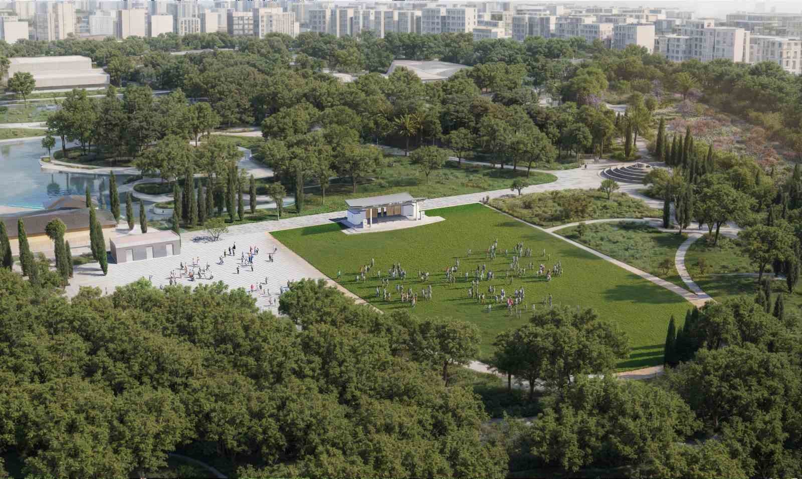 Lunapark alanına yeşille bütünleşen Zeytin Sahne geliyor